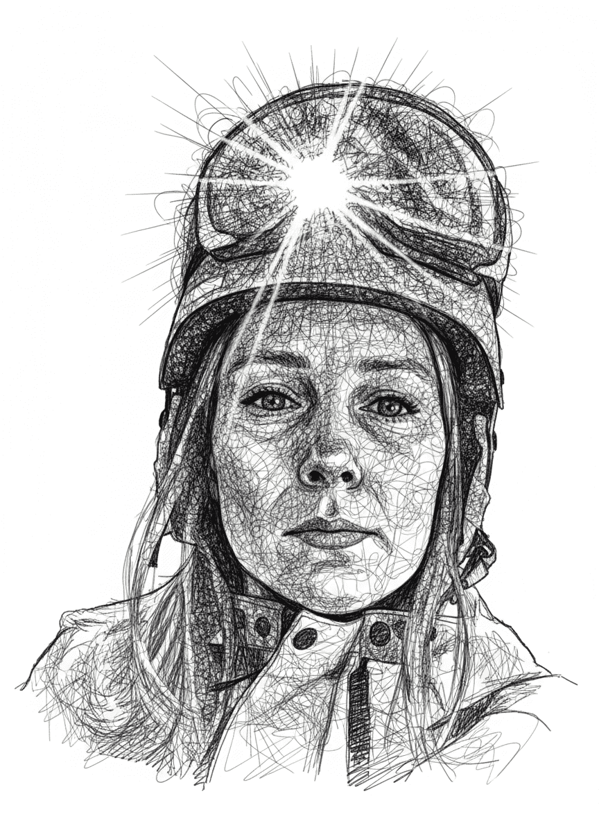 Style transfer with cross-hatching portrait