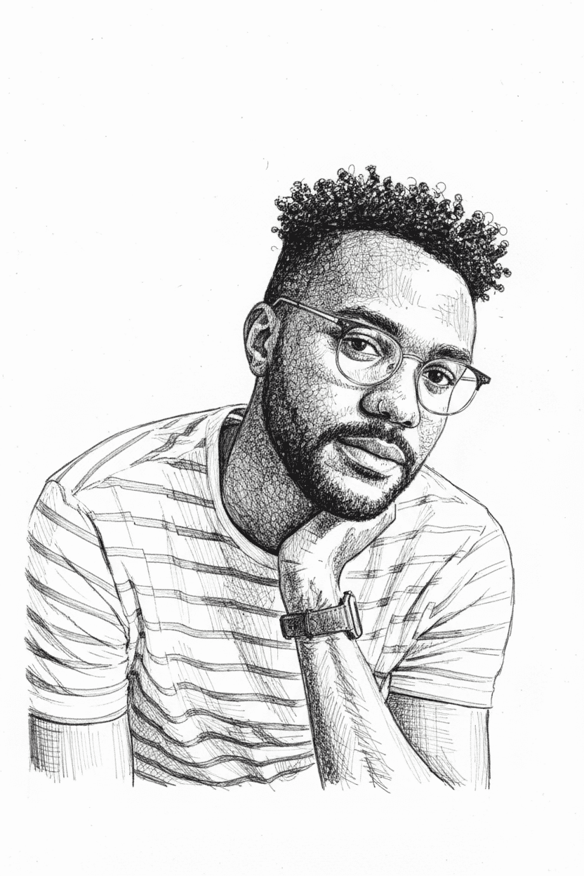 Style transfer with cross-hatching portrait