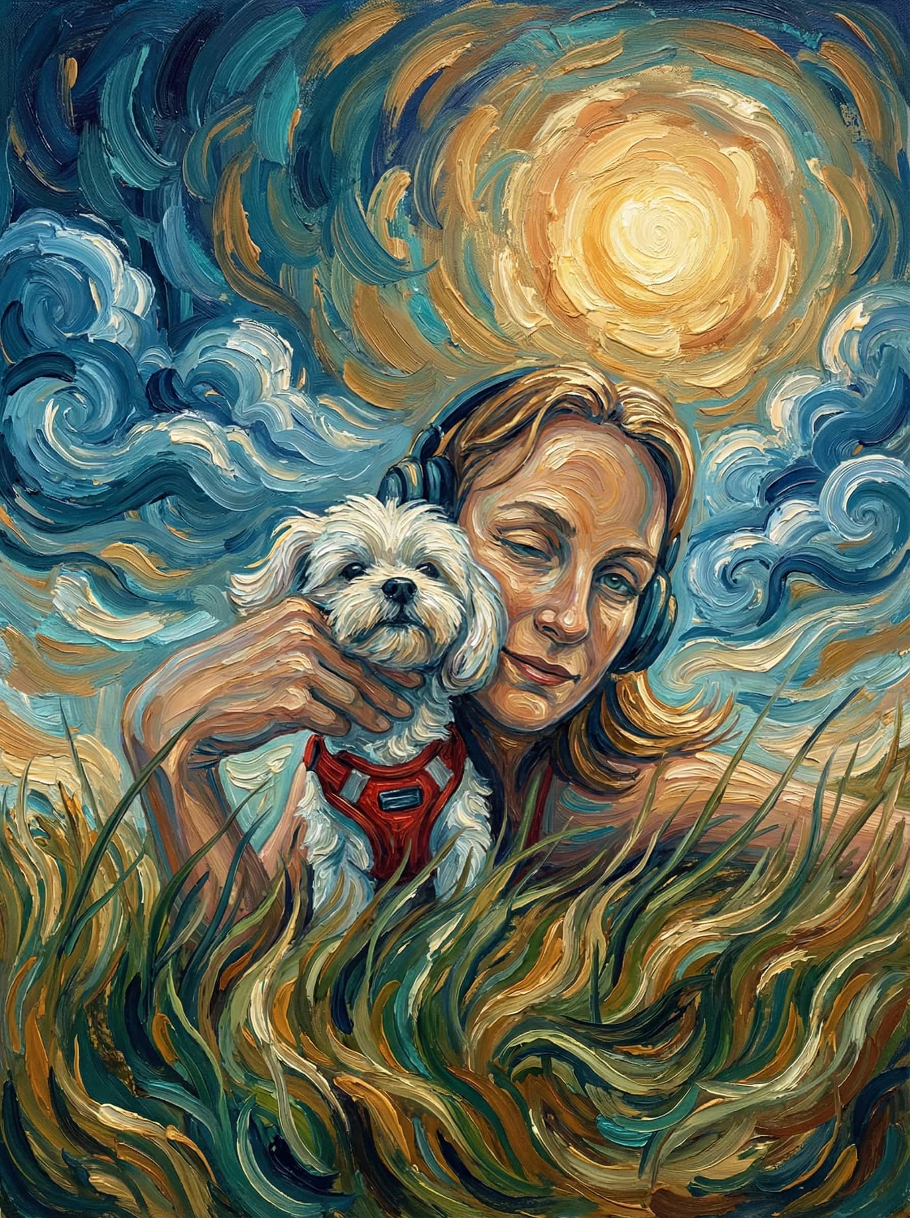 Image in the art style: van gogh.