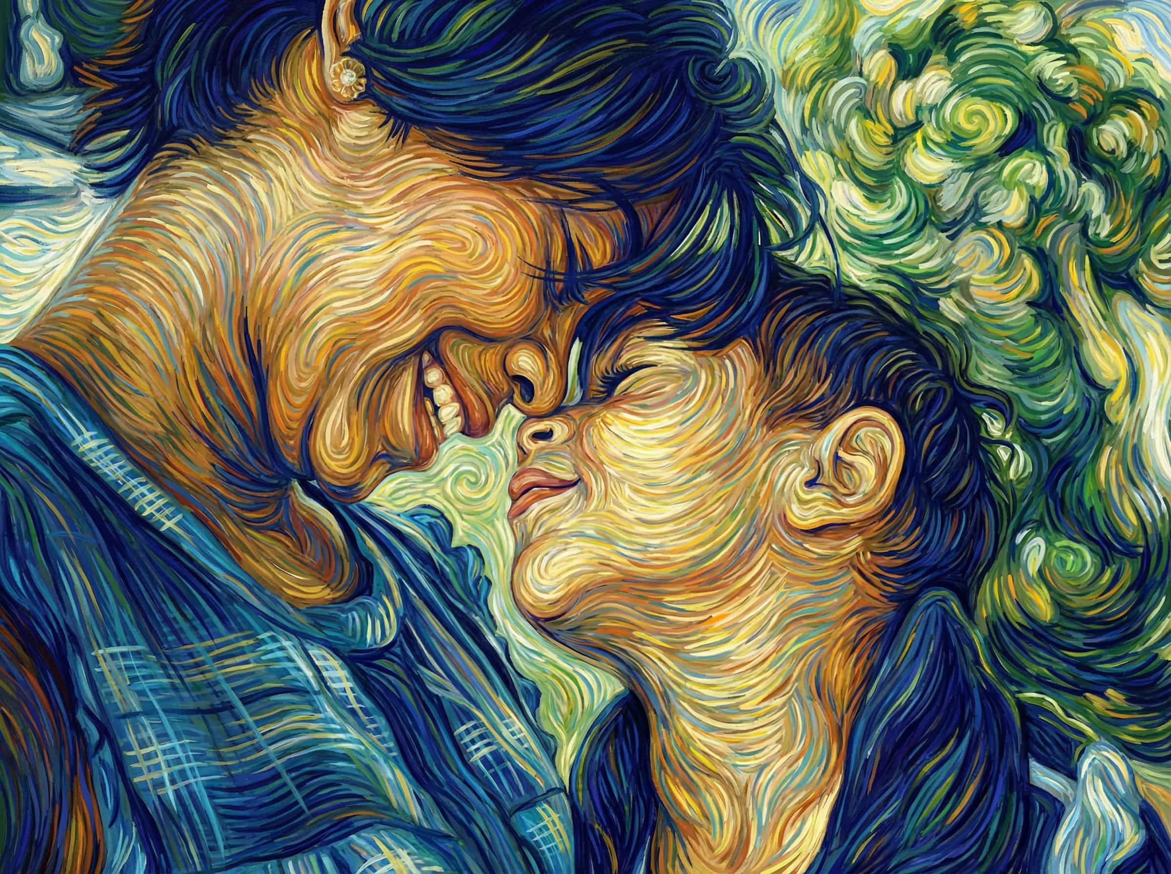 Image in the art style: van gogh.