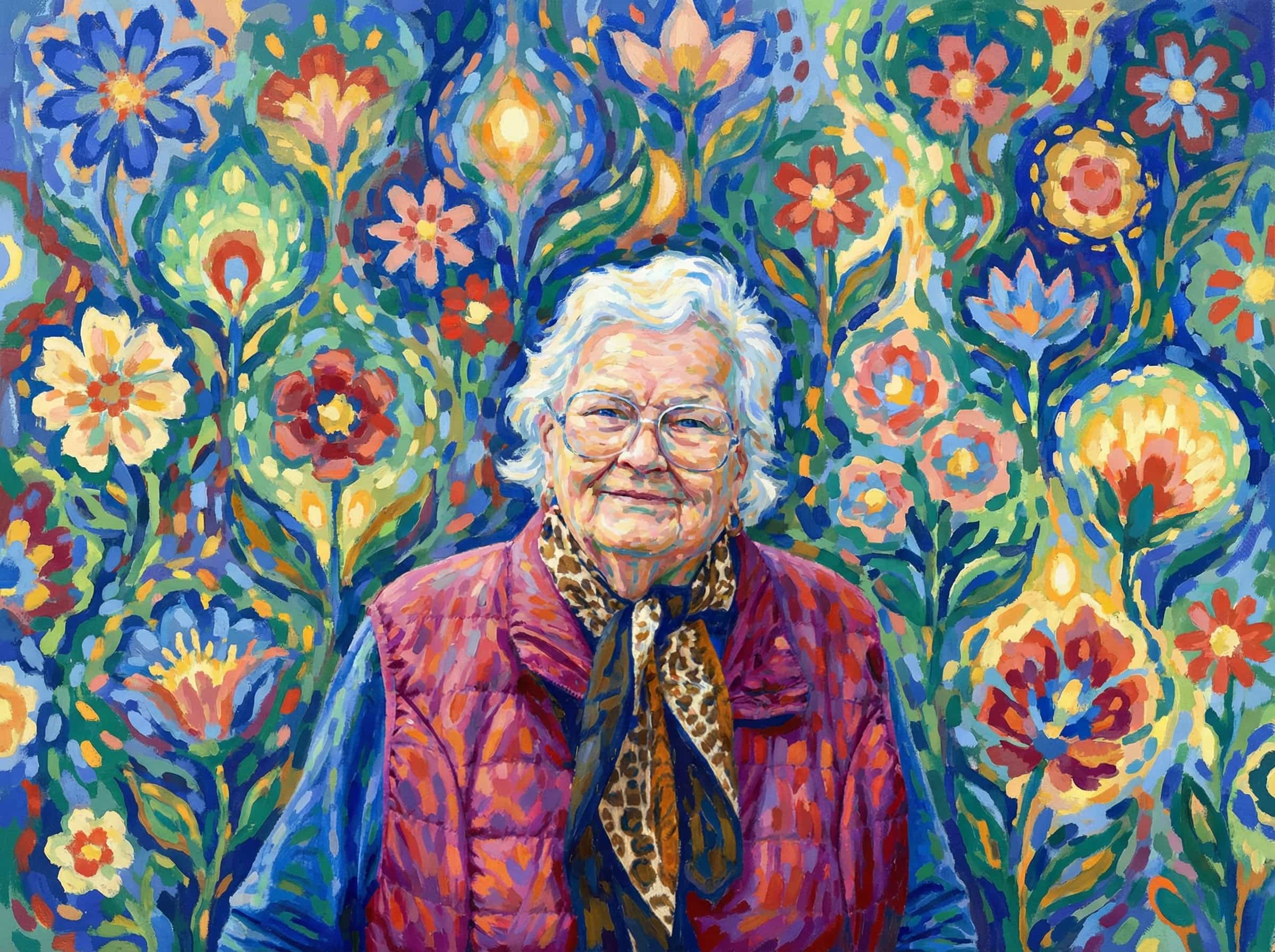 Image in the art style: pointillism.