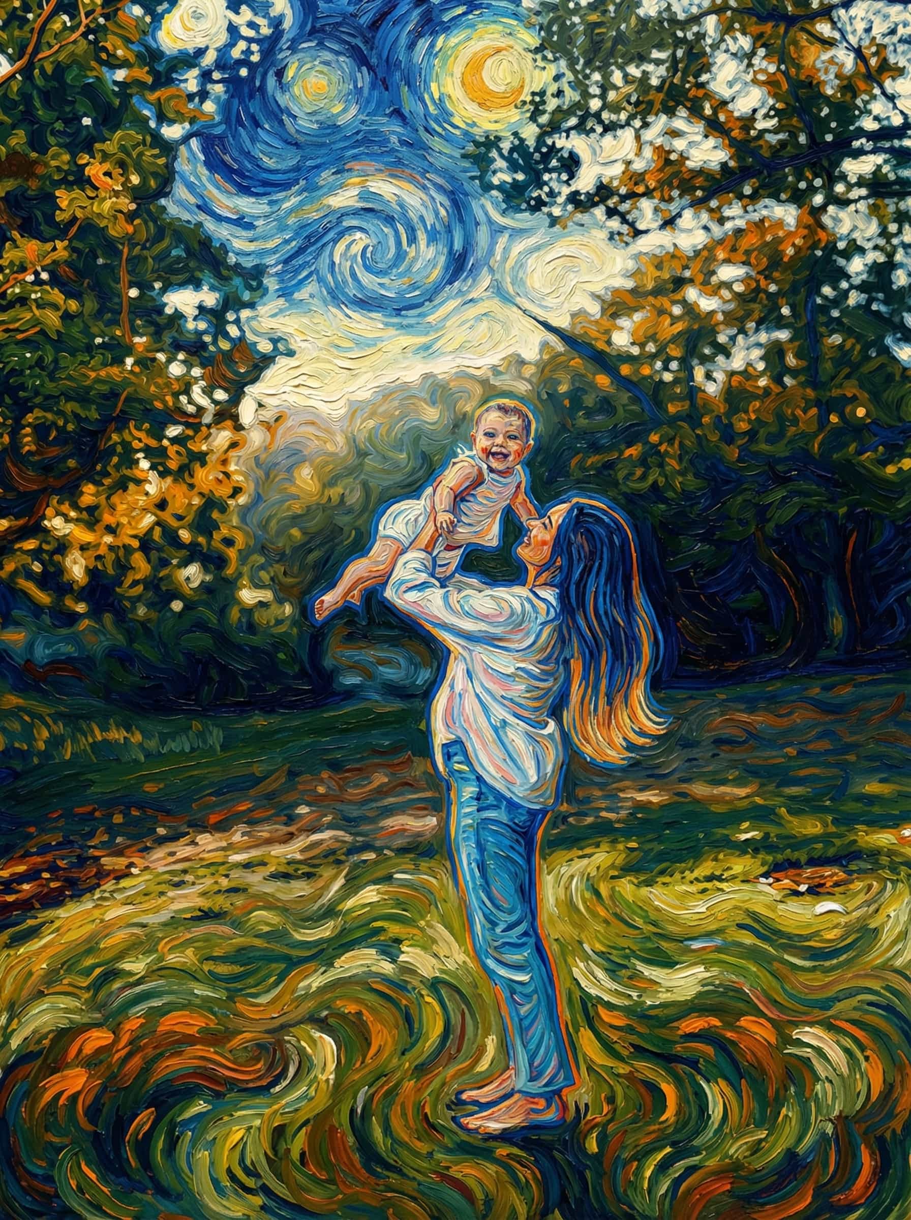 Image in the art style: van gogh.