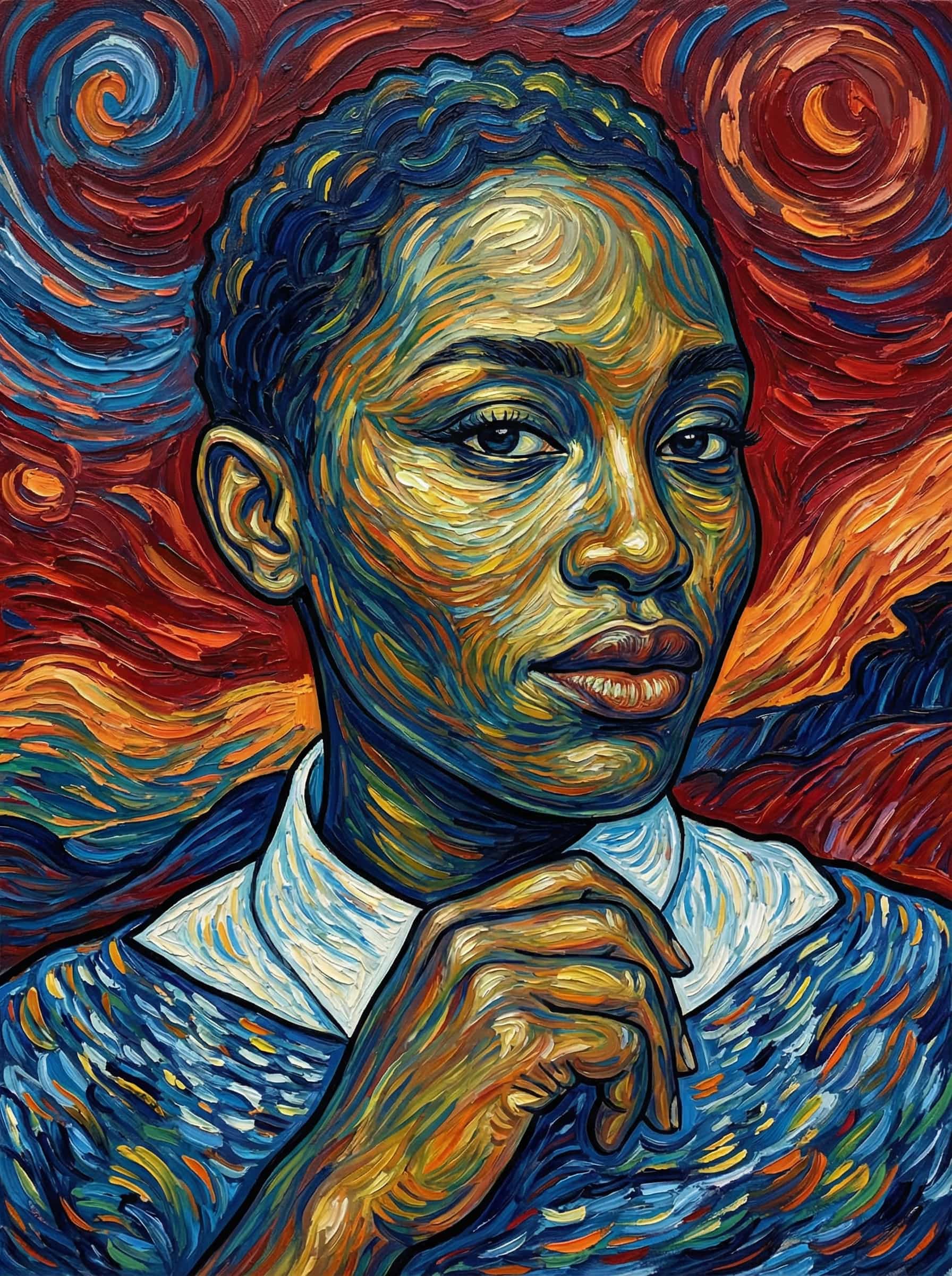 Image in the art style: van gogh.