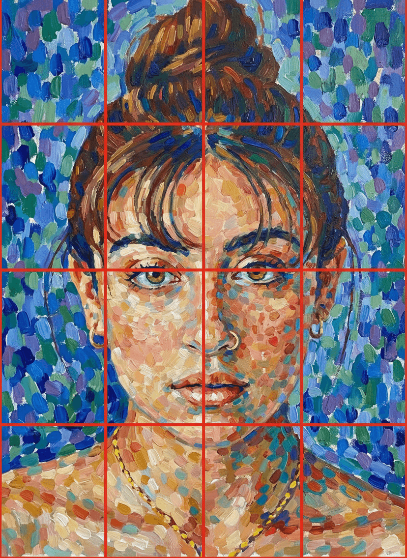 Central composition – example frame for canvas from a photo