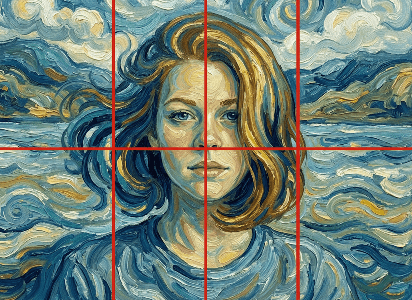 Central portrait frame – good photo for canvas from a photo