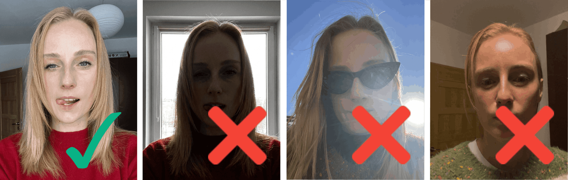 Good and bad portrait lighting – daylight for canvas from a photo vs backlit photo