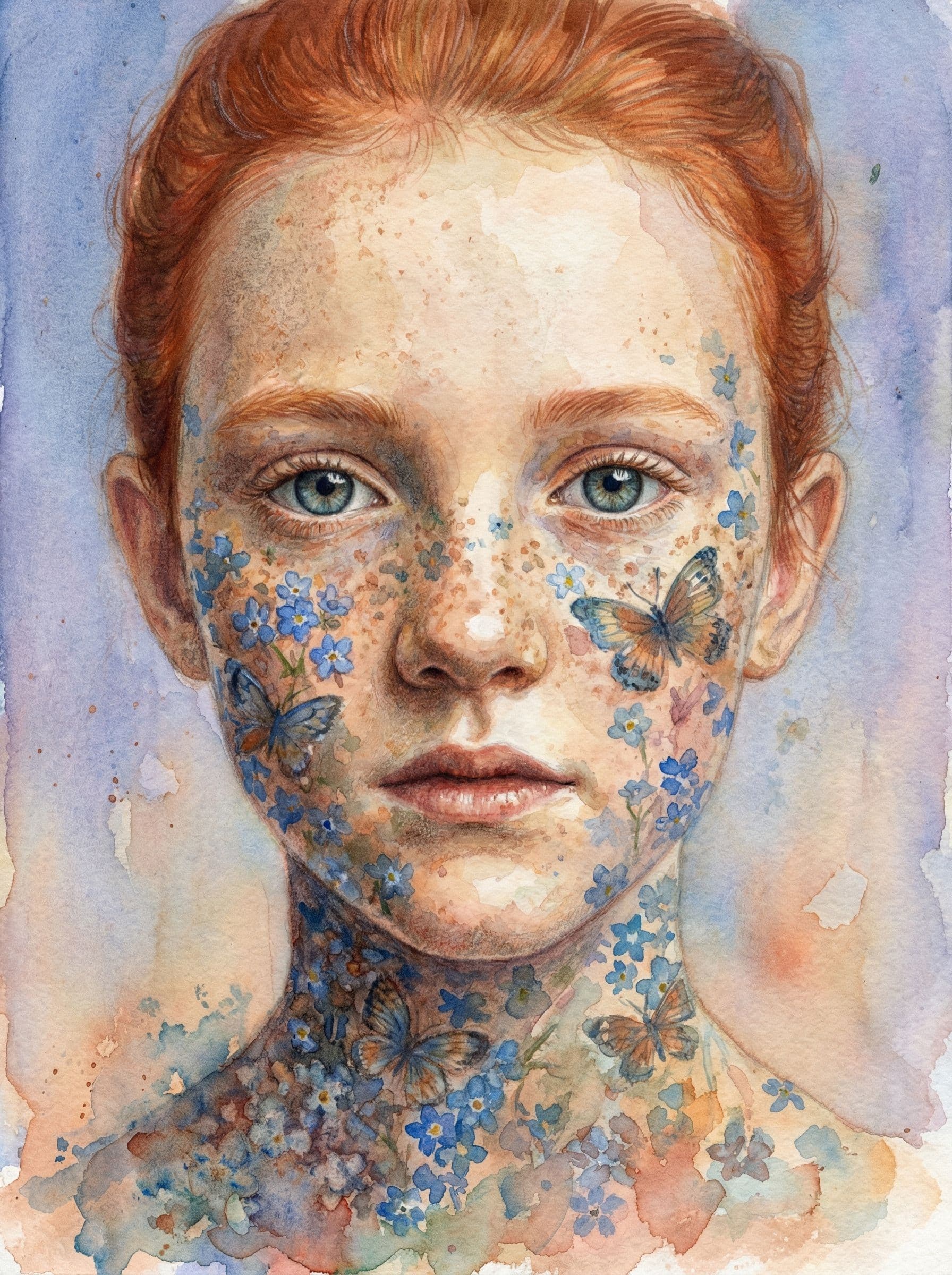 Image in the art style: butterfly portrait.