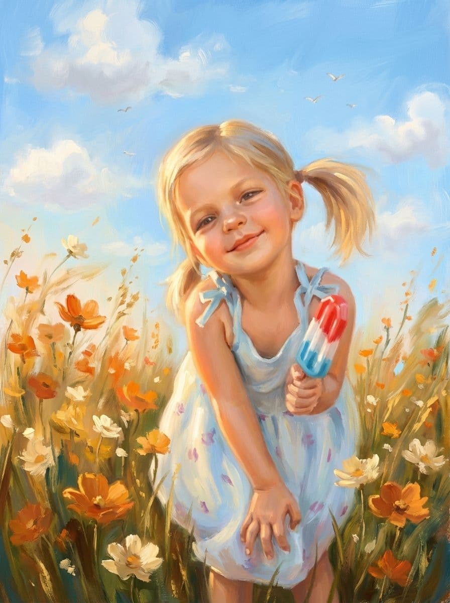 Image in the art style: summer field painting.