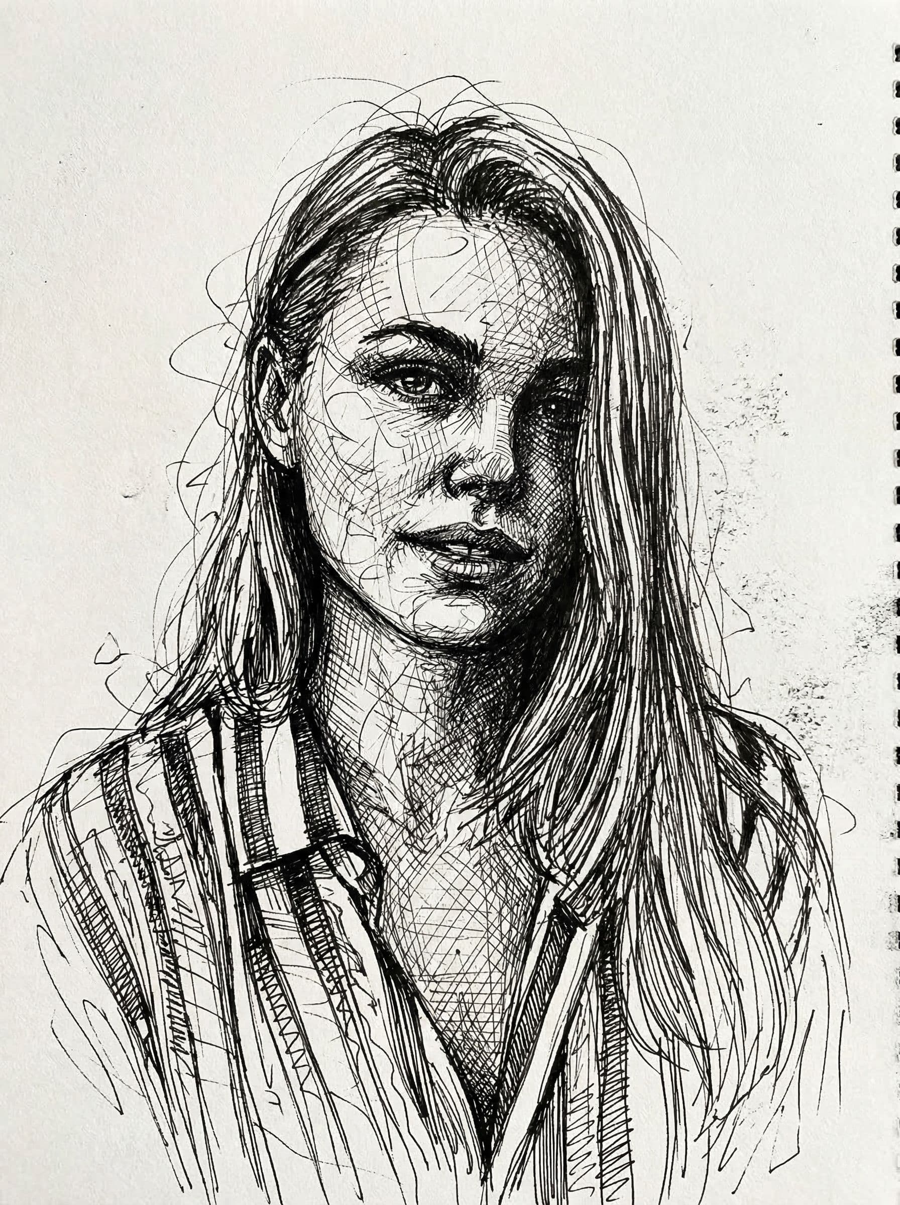 Image in the art style: cross hatching.