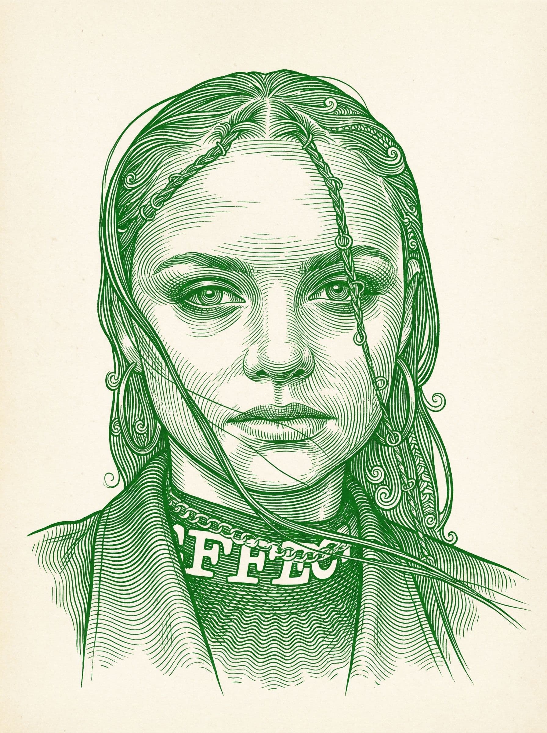 Image in the art style: guilloche linework.