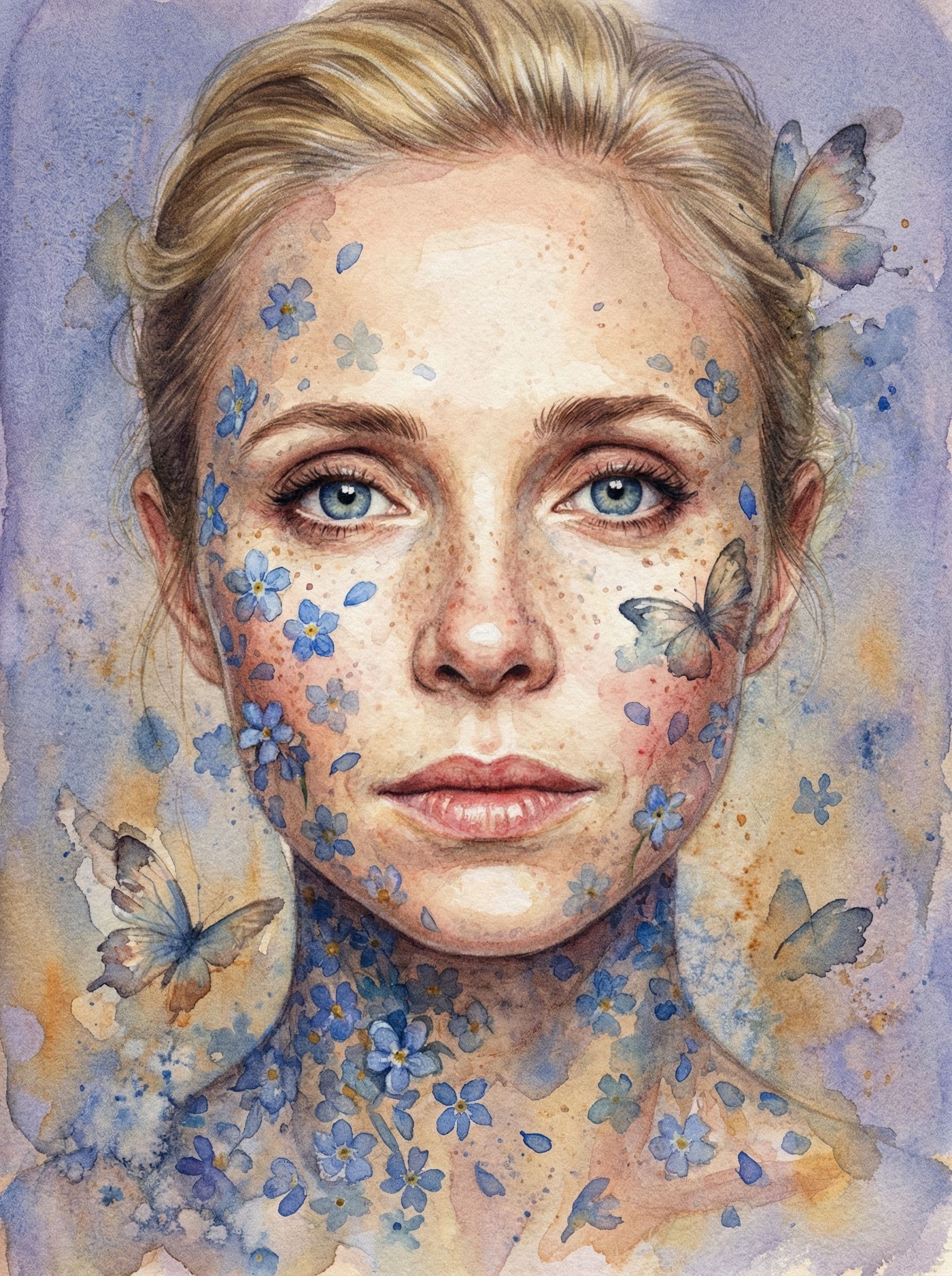 Image in the art style: butterfly portrait.