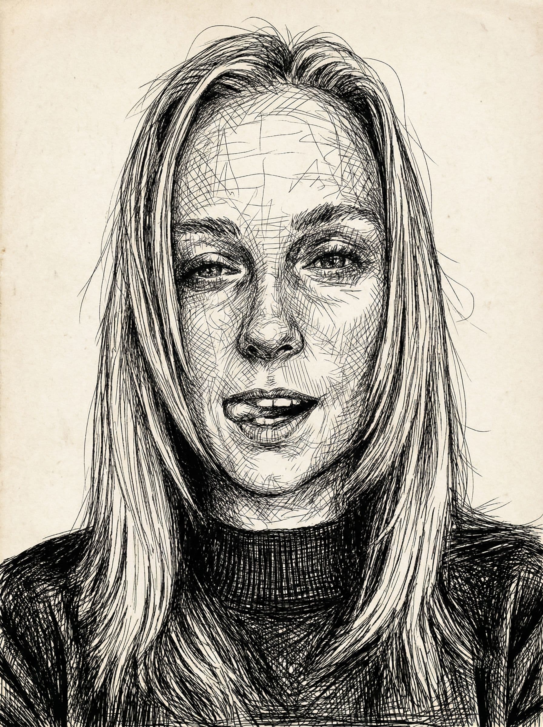 Image in the art style: cross hatching.