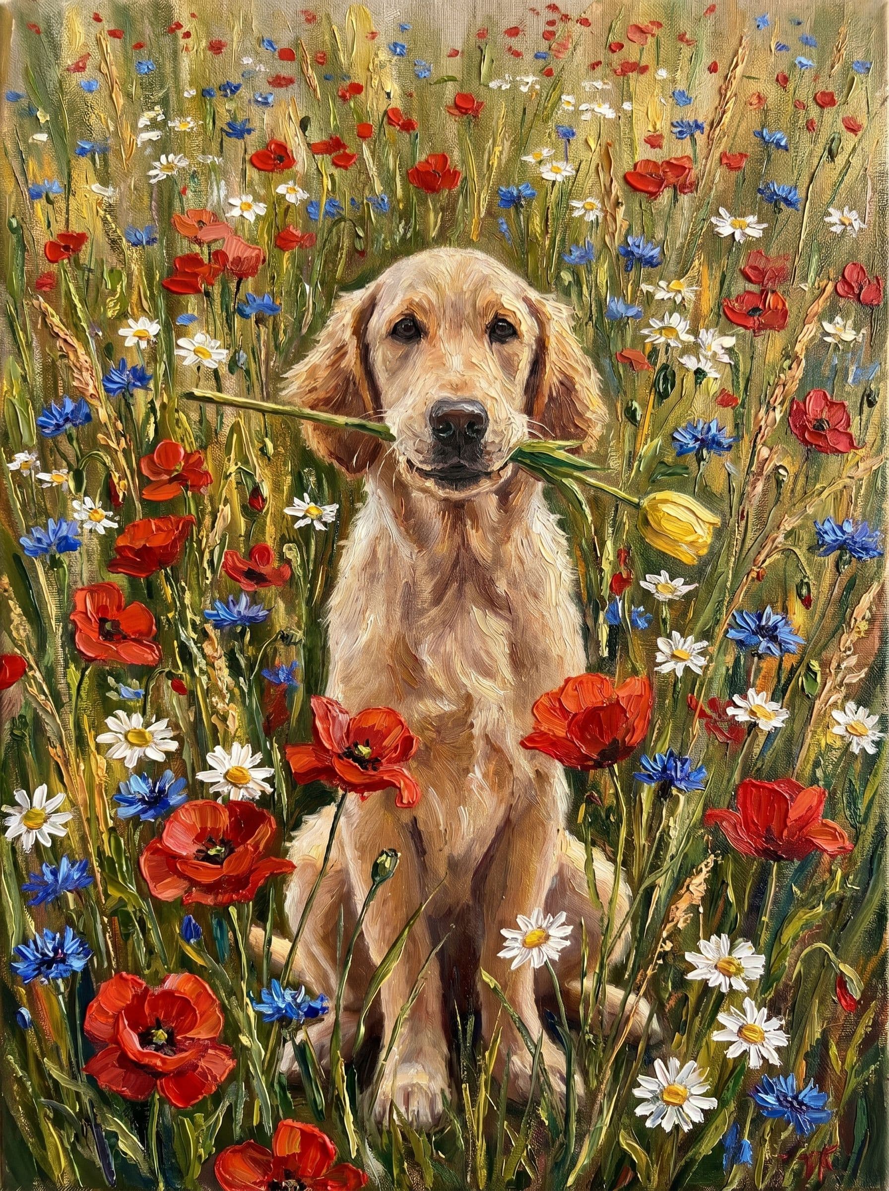 Image in the art style: dreamy meadow oil.