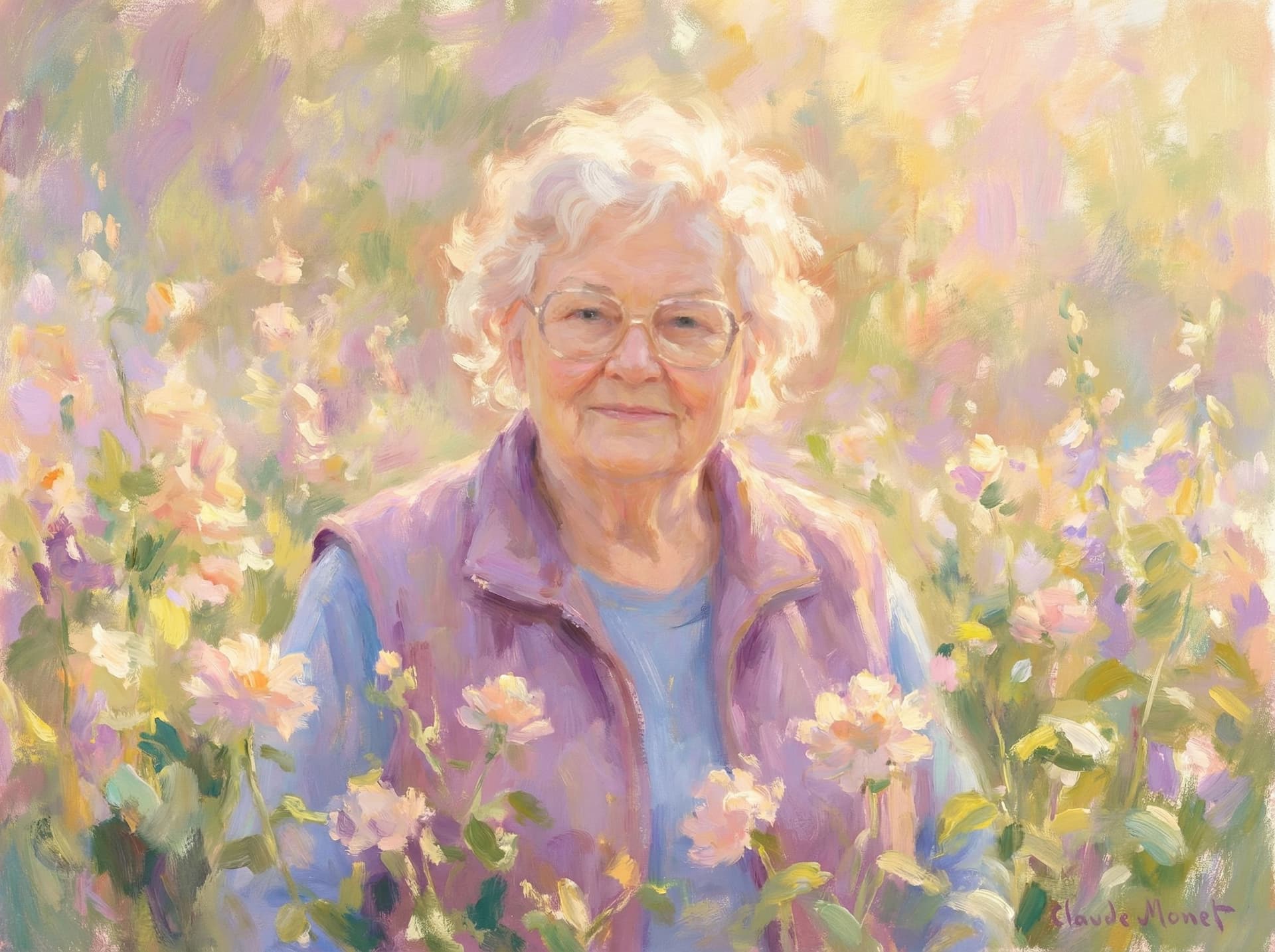 Image in the art style: claude monet.