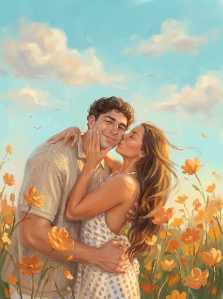 Image in the art style: summer field painting.