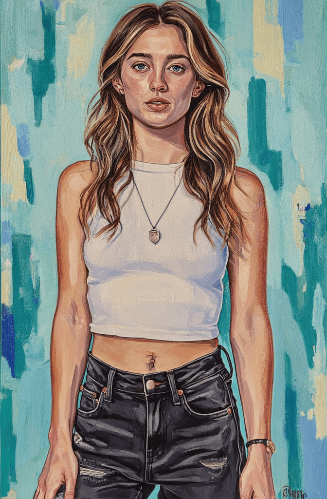 Create a canvas painting featuring a portrait of a...