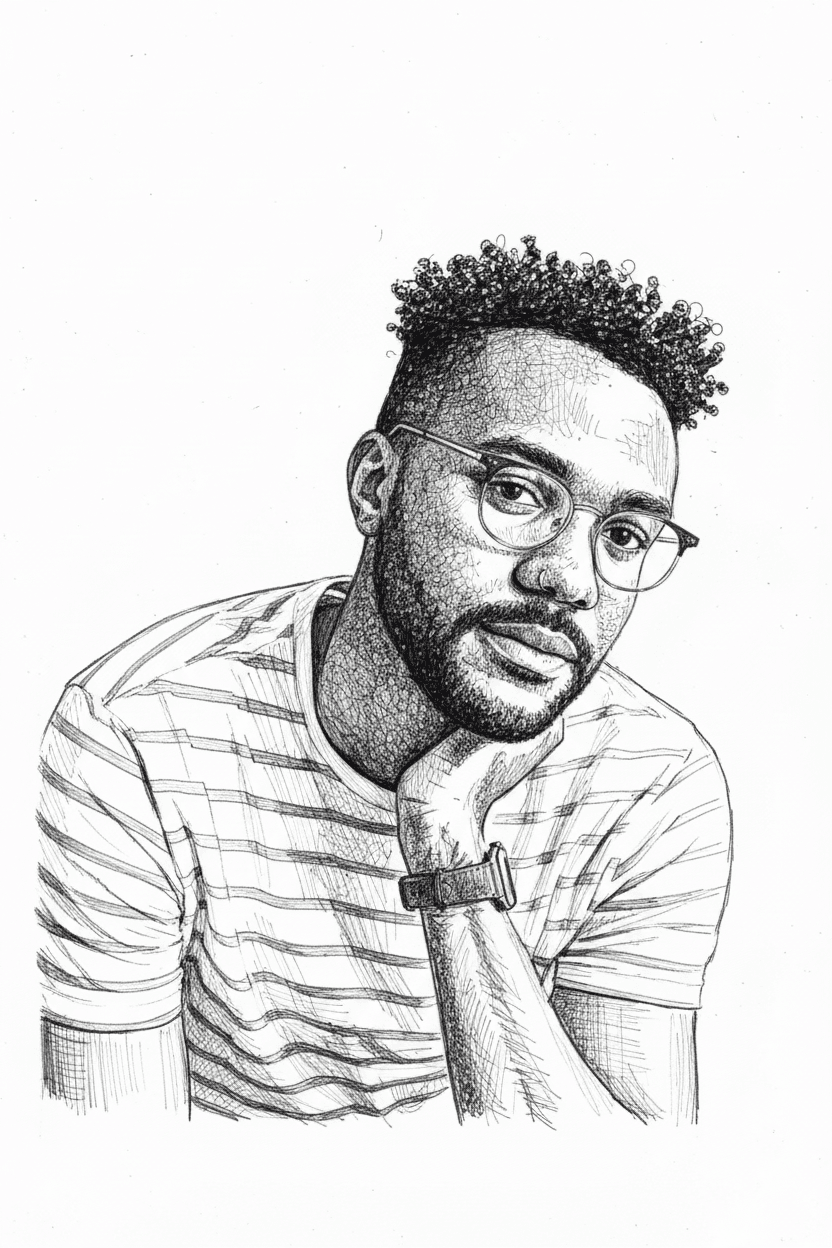 Style transfer with cross-hatching portrait