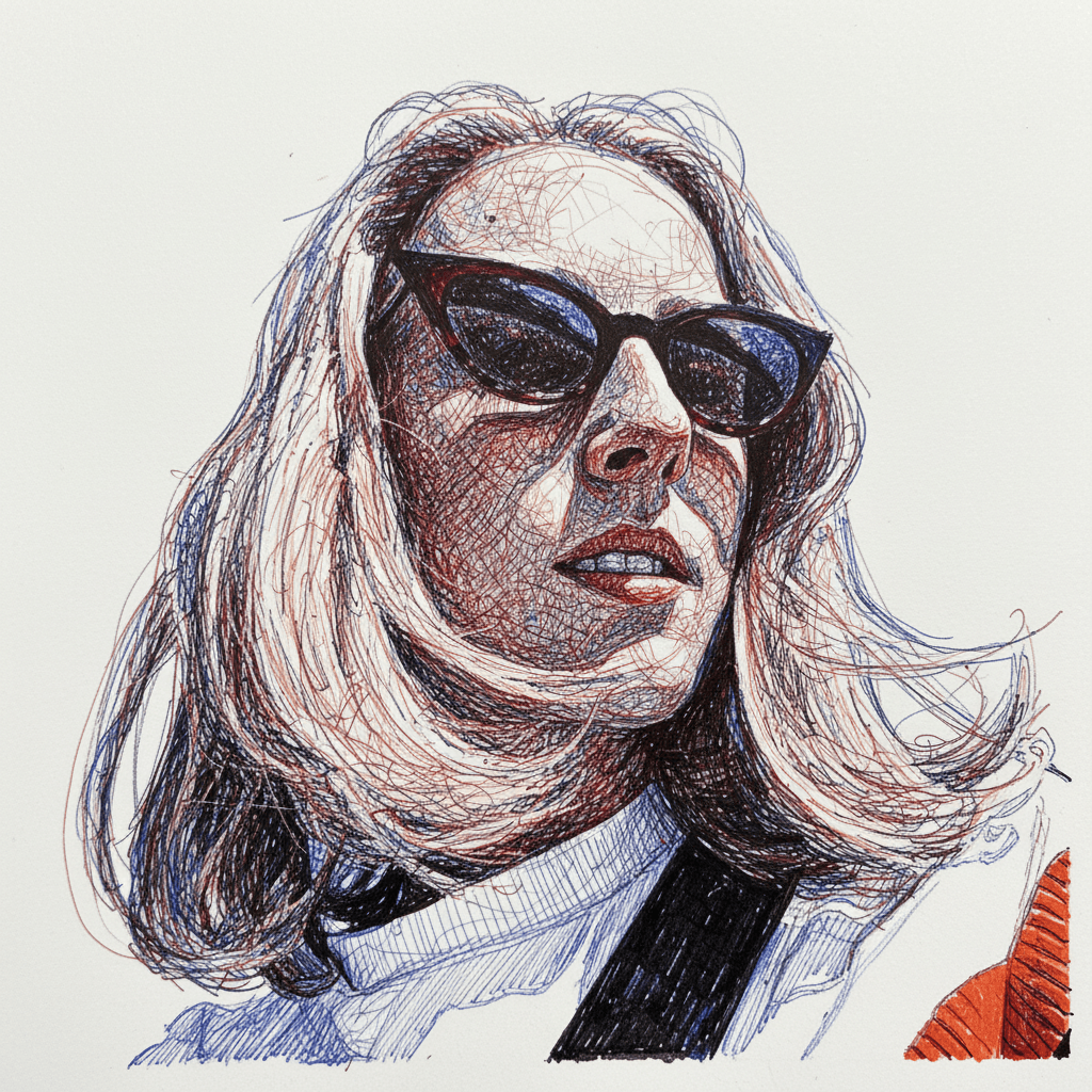 Style transfer with cross-hatching portrait