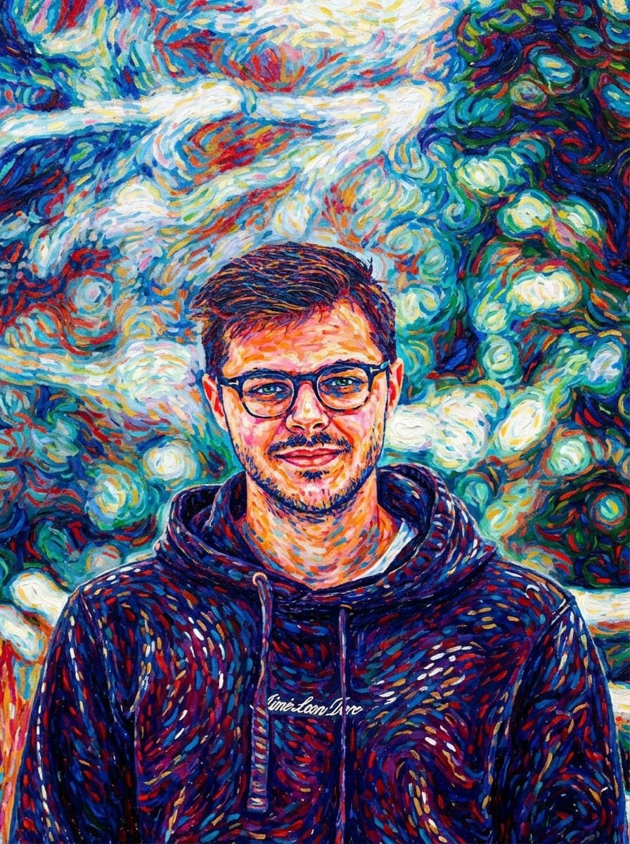 Transform this image into an artwork inspired by early Henri Matisse, blending vibrant, expressive Fauvist colors with Pointillist-like dashes and Divisionist texture. Render the scene with dots that emphasize emotion and fantasy over realism. 
        Use shimmering, pointillist strokes and scattered color dashes to create a dreamlike, luxurious atmosphere inspired by Baudelaire’s themes of leisure, calm, and sensual pleasure. Prioritize imaginative color harmonies, sensual warmth, and a lightly abstract, luminous quality that anticipates
         Fauvism while maintaining a Divisionist surface. Transform the provided image according to the style description. Return ONLY the image.