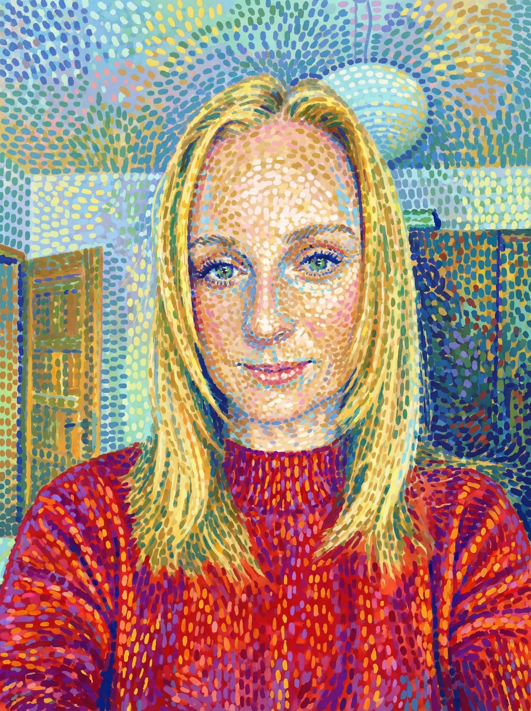 Transform this image into an artwork inspired by early Henri Matisse, blending vibrant, expressive Fauvist colors with Pointillist-like dashes and Divisionist texture. Render the scene with dots that emphasize emotion and fantasy over realism. 
        Use shimmering, pointillist strokes and scattered color dashes to create a dreamlike, luxurious atmosphere inspired by Baudelaire’s themes of leisure, calm, and sensual pleasure. Prioritize imaginative color harmonies, sensual warmth, and a lightly abstract, luminous quality that anticipates
         Fauvism while maintaining a Divisionist surface. Transform the provided image according to the style description. Return ONLY the image.