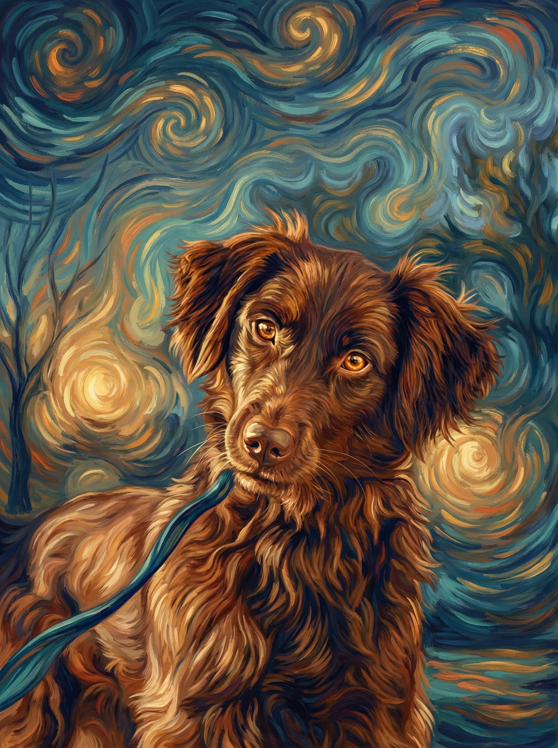 Image in the art style: van gogh.