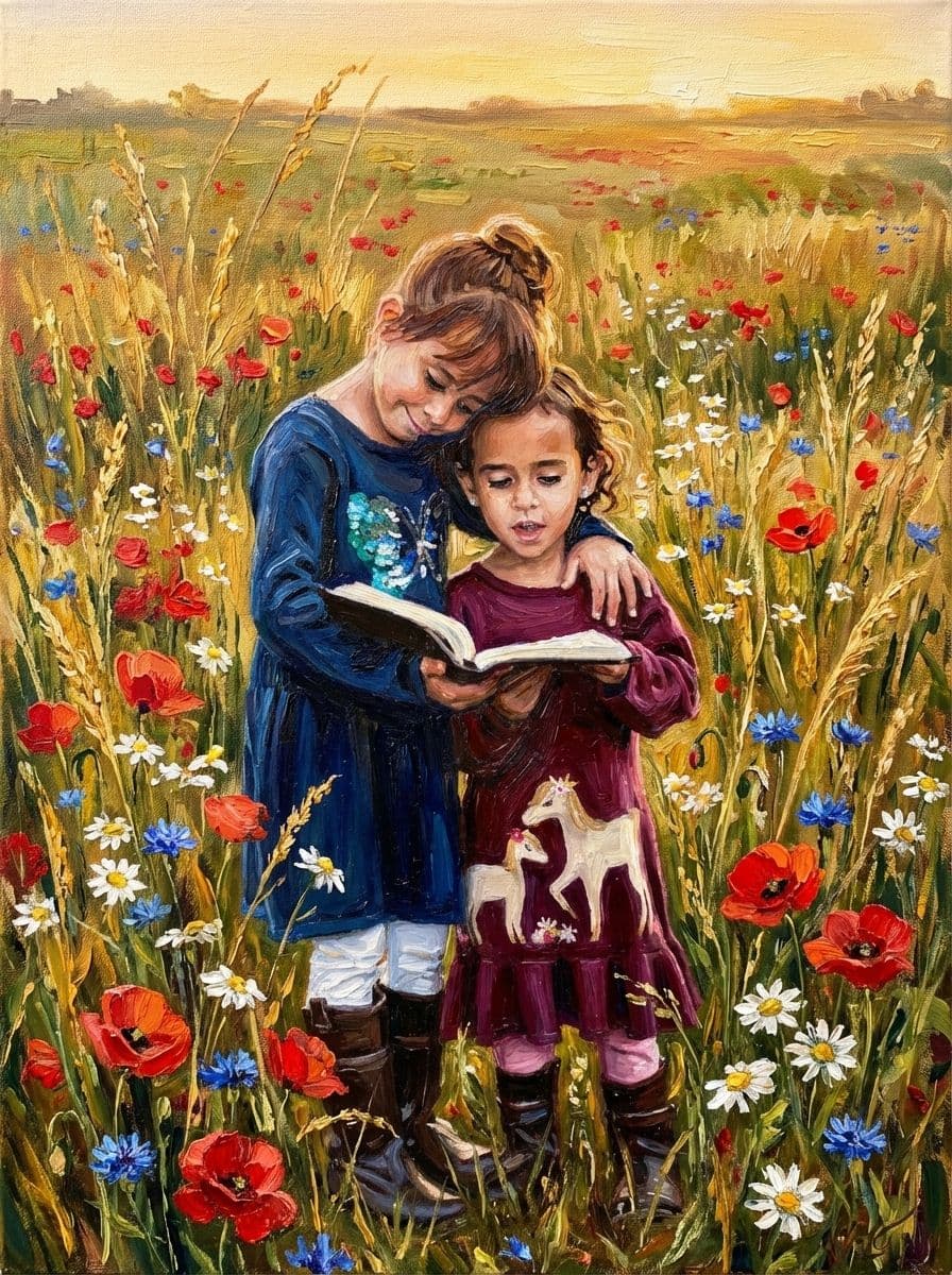 Image in the art style: dreamy meadow oil.