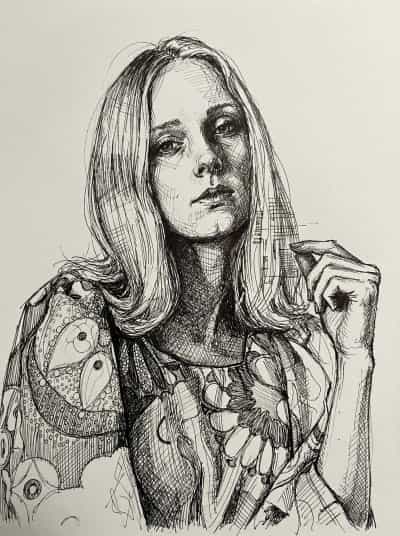 Image in the art style: cross hatching.