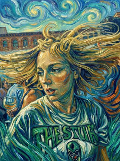 Image in the art style: van gogh.