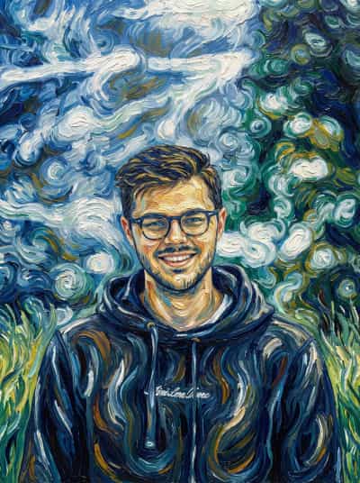 Image in the art style: van gogh.