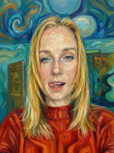 Image in the art style: van gogh.