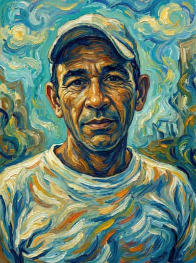 Image in the art style: van gogh.