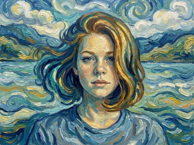 Image in the art style: van gogh.