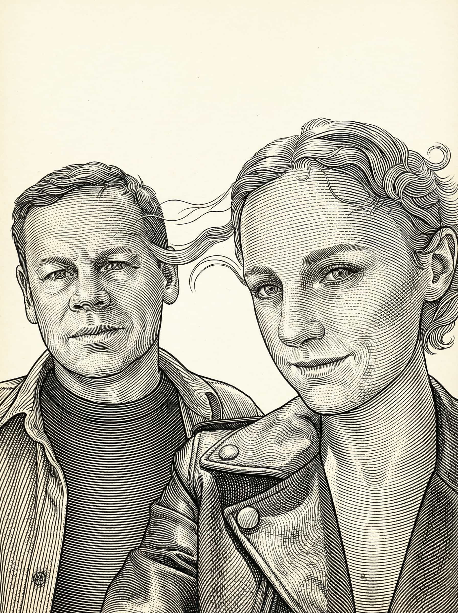 Transform this image into Transform this photo into a classical engraving style characterized by dense, meticulously arranged linework, curved hatching, and sculptural shading reminiscent of vintage banknote engravings and old-world printmaking. Render the entire portrait using fine parallel lines, cross-contours,
and guilloché-inspired wave patterns that create depth, volume, and intricate texture.
Use just ink on a light background to emphasize the craftsmanship of the etched lines.
Facial features should be formed entirely through engraved strokes, with line density increasing in shadowed regions and thinning in highlights.
Curved lines should follow anatomical contours—around the eyes, nose, lips, and cheeks—to sculpt the form with mathematical precision.
In areas like hair and ornamental details, use flowing, rhythmic line clusters and curls similar to classical copperplate engravings.
Eyes should be emphasized with concentric circular line patterns, creating the intense, hypnotic gaze typical of historical engraving styles.
The overall artwork should feel like a high-security banknote portrait or an old master etching—crisp, highly detailed, monochromatic, and elegantly engineered through pure line.
Remove the background and keep just the subject. Transform the provided image according to the style description. Return ONLY the image.