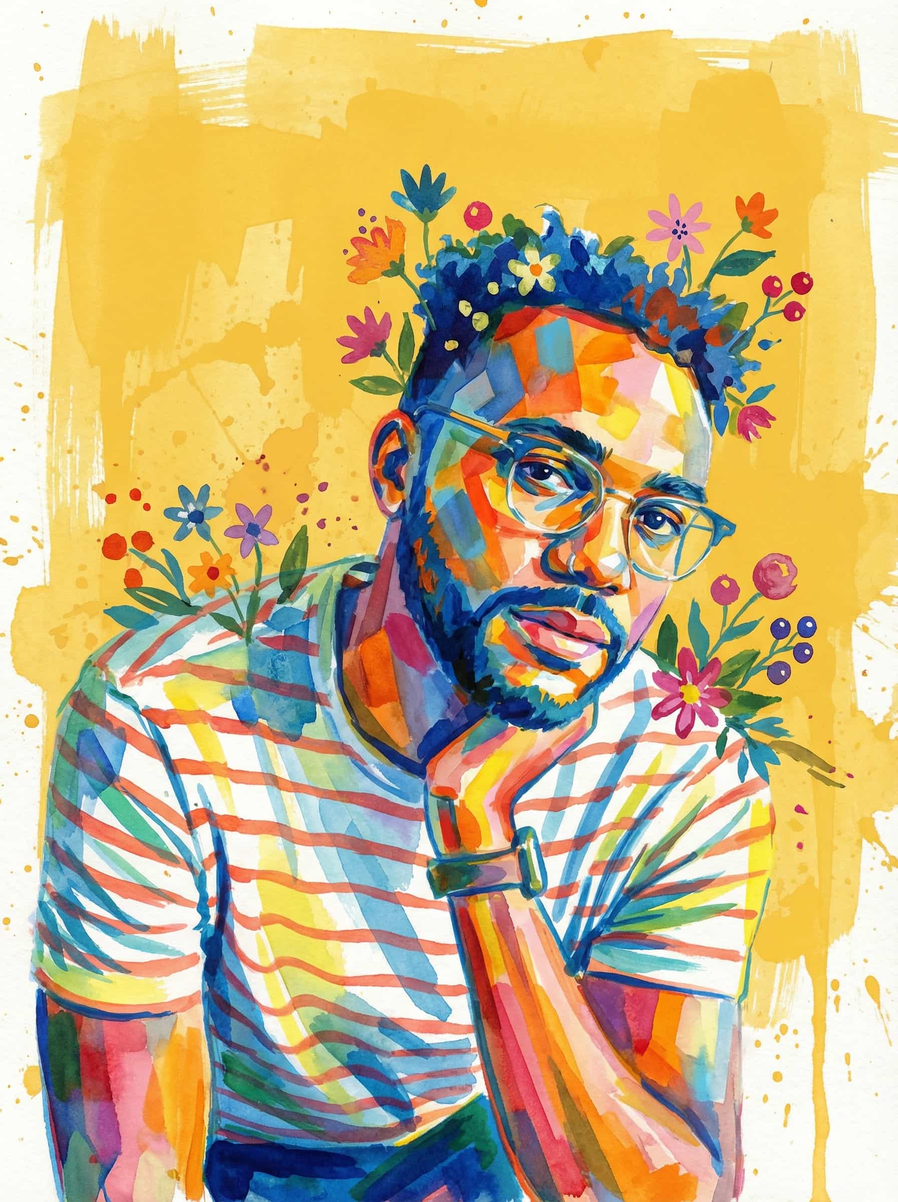 Image in the art style: floral watercolor.