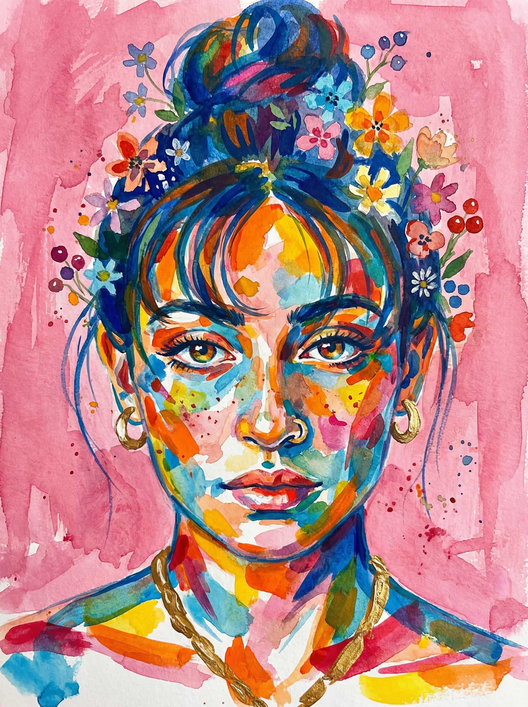 Image in the art style: floral watercolor.