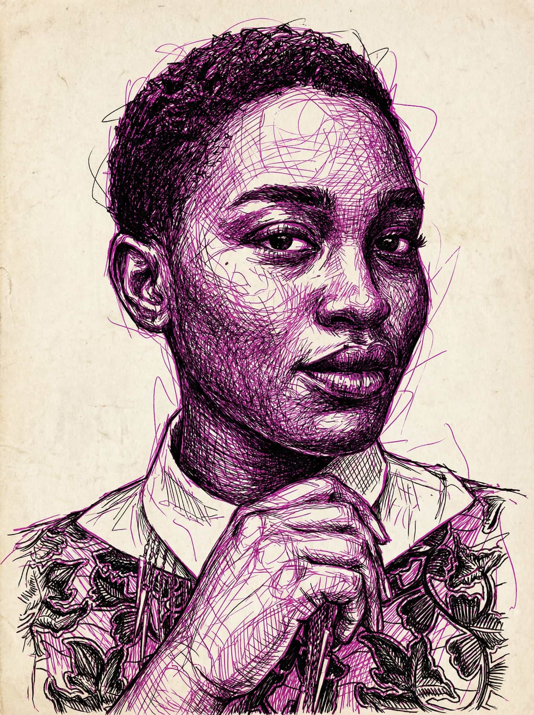 Image in the art style: cross hatching.