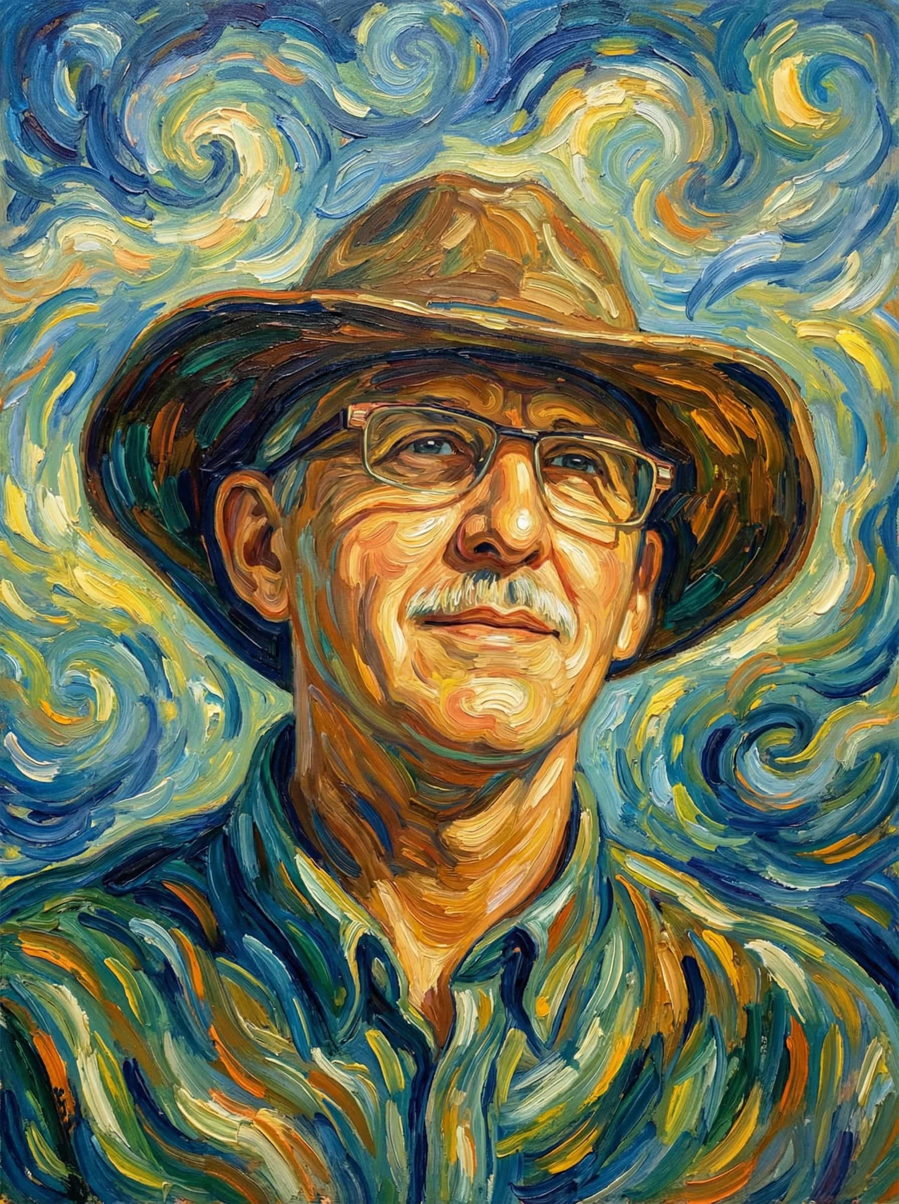 Image in the art style: van gogh.