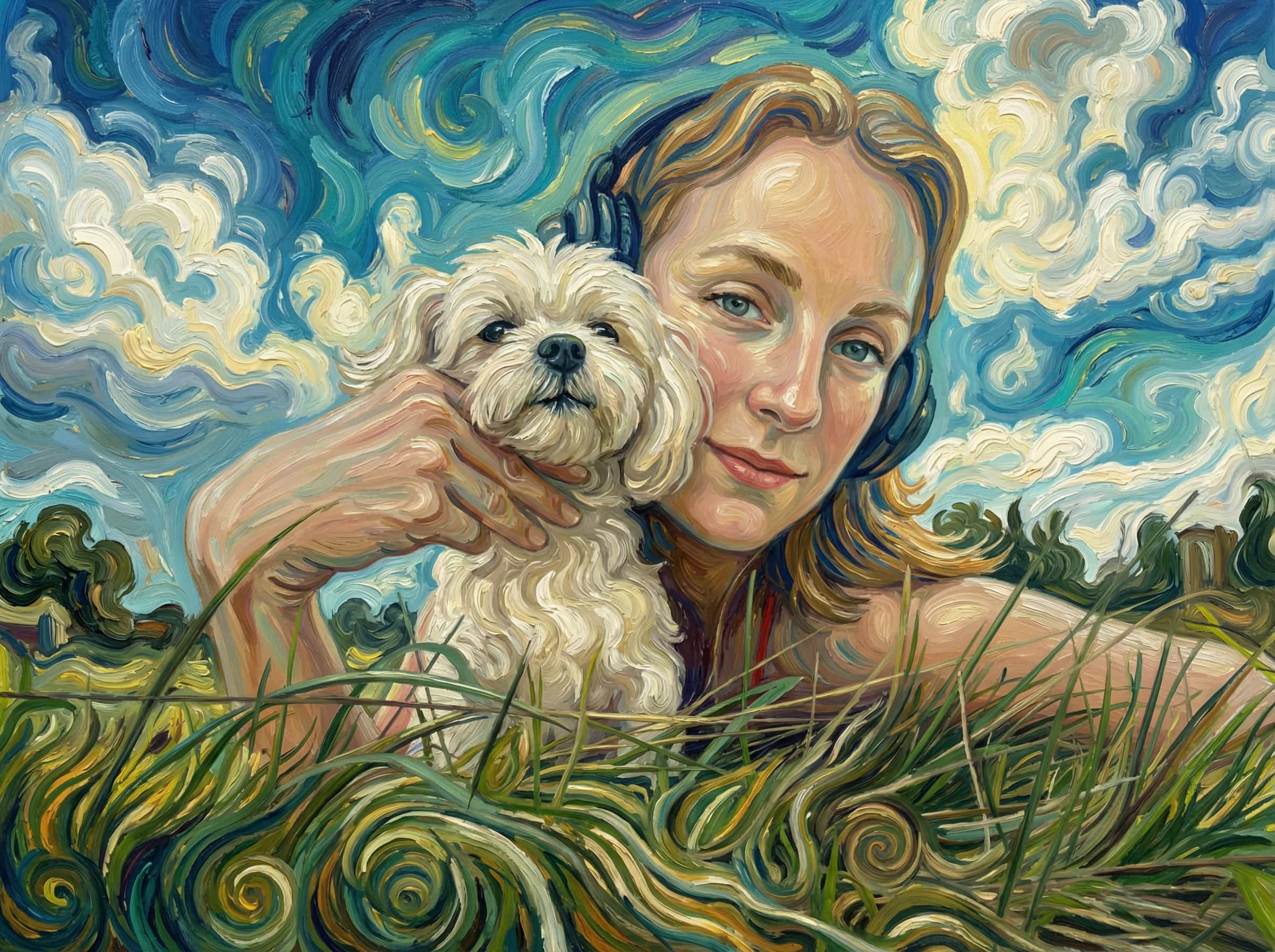 Image in the art style: van gogh.