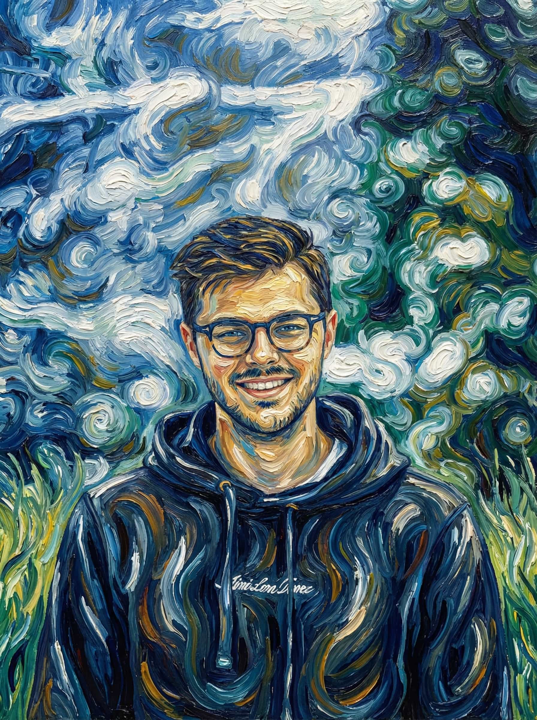 Image in the art style: van gogh.