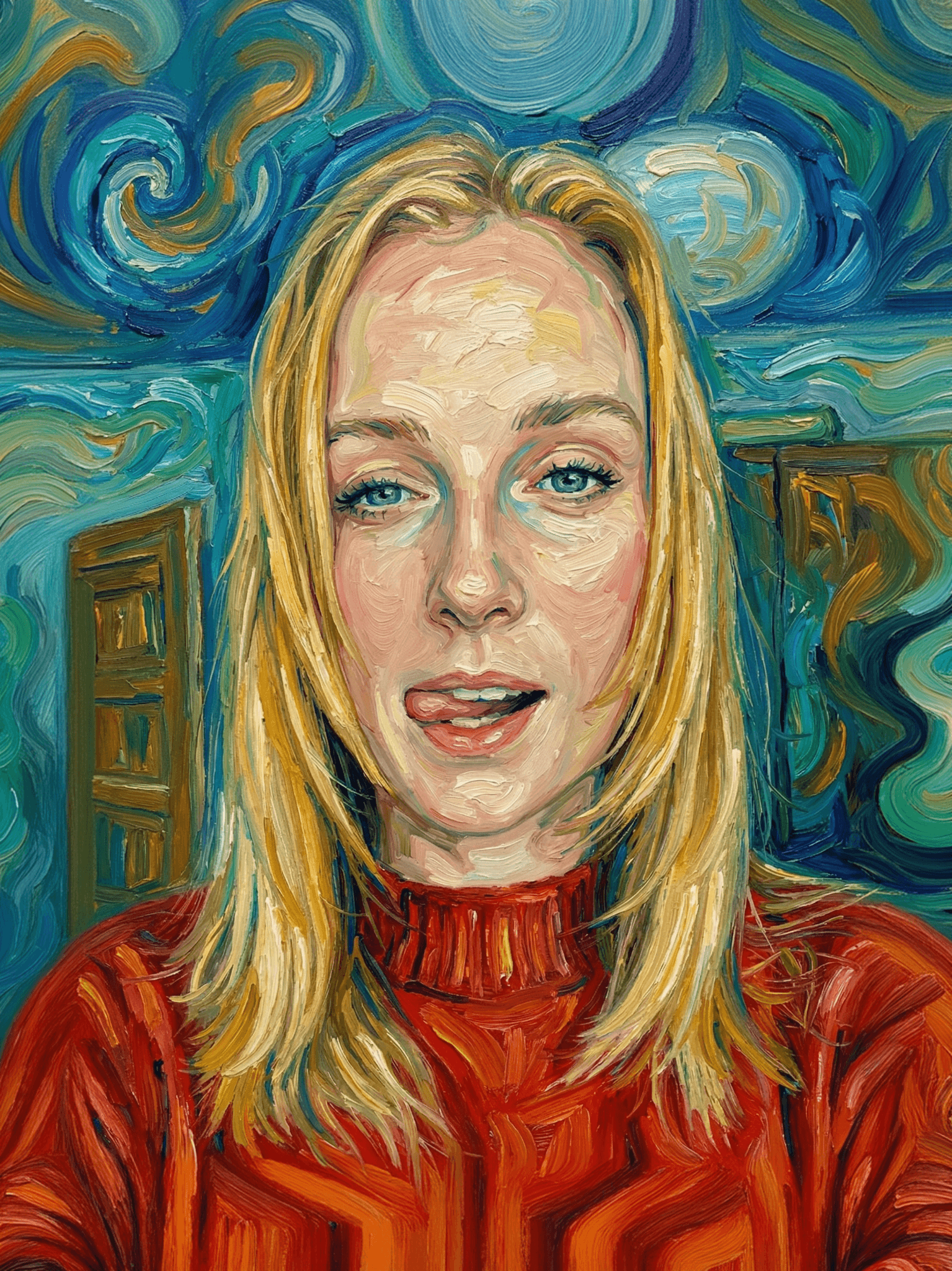 Image in the art style: van gogh.