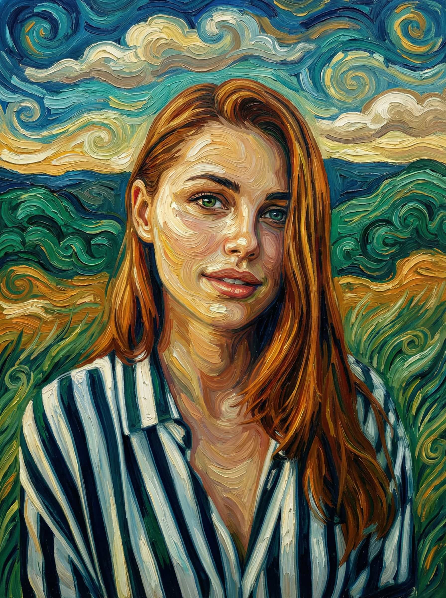 Image in the art style: van gogh.