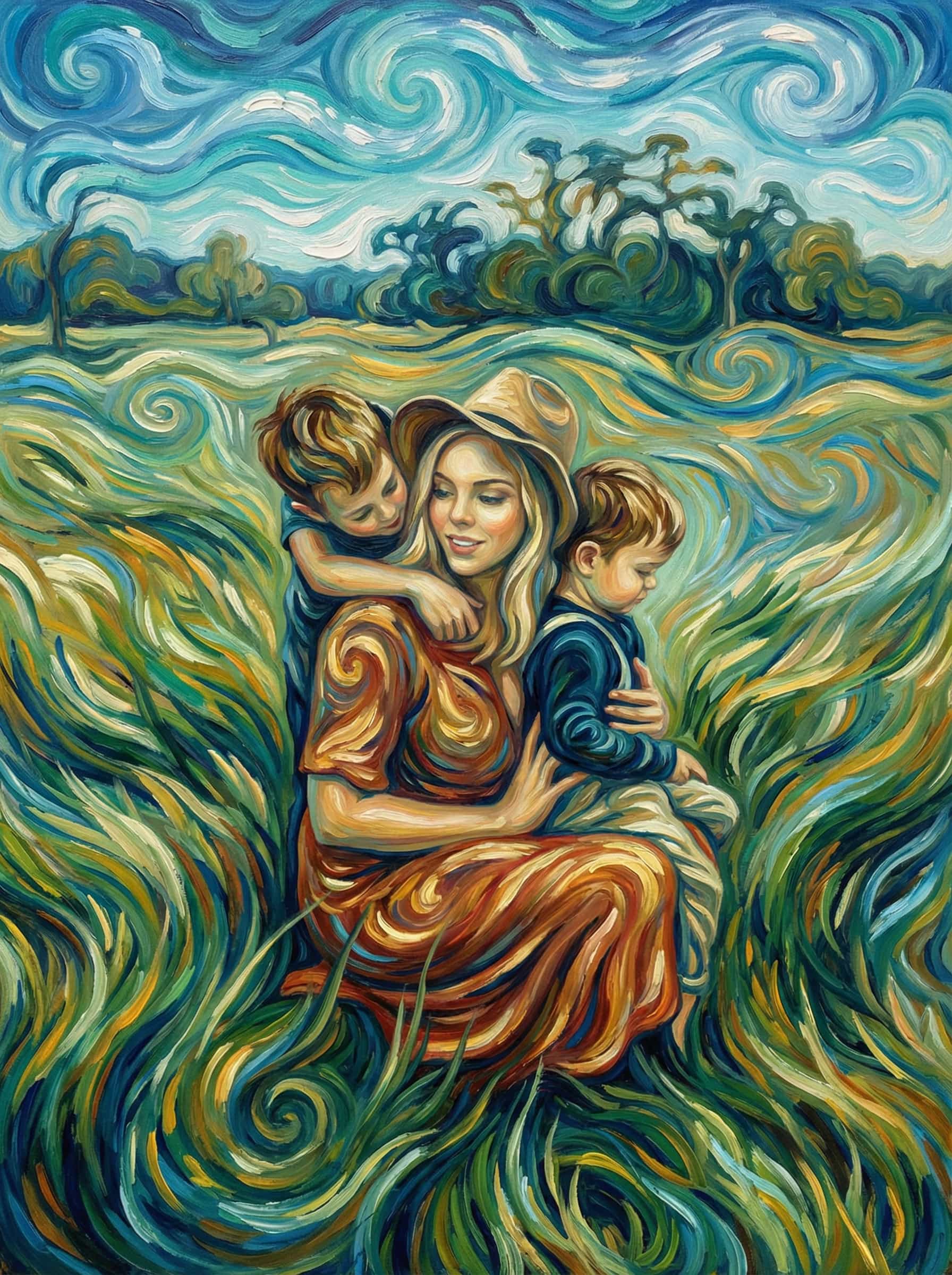 Image in the art style: van gogh.