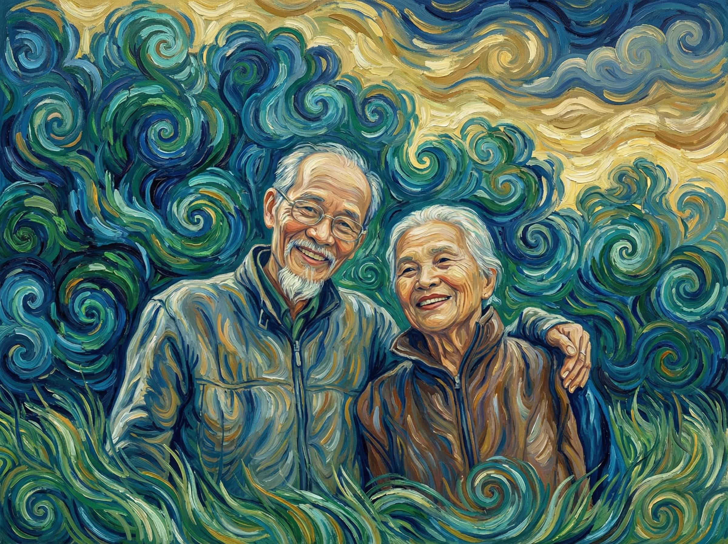 Image in the art style: van gogh.