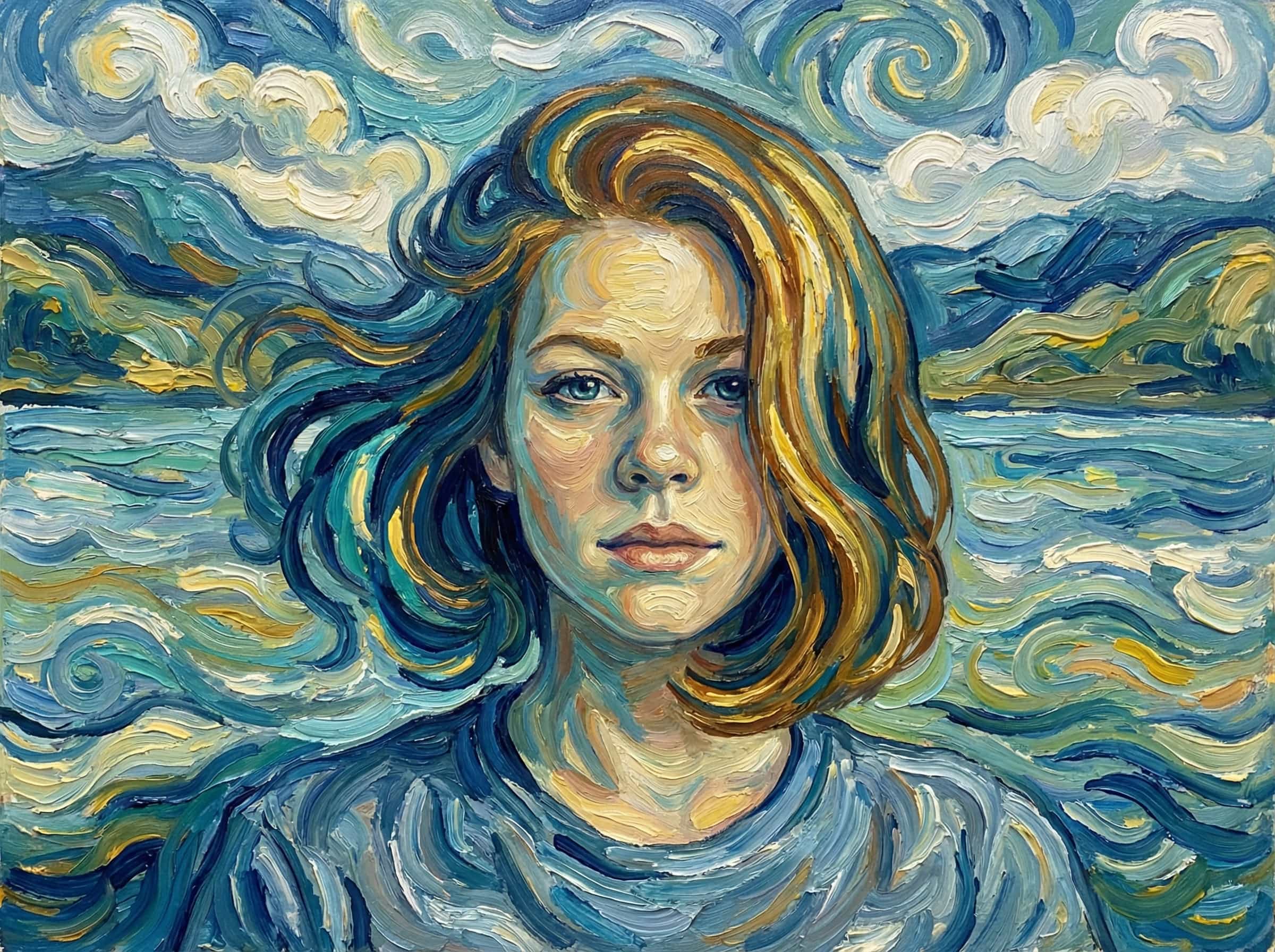 Image in the art style: van gogh.